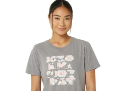 ASICS  HIBISCUS SLOGAN CREW-Women Extended Sizes|T-Shirts & Tops