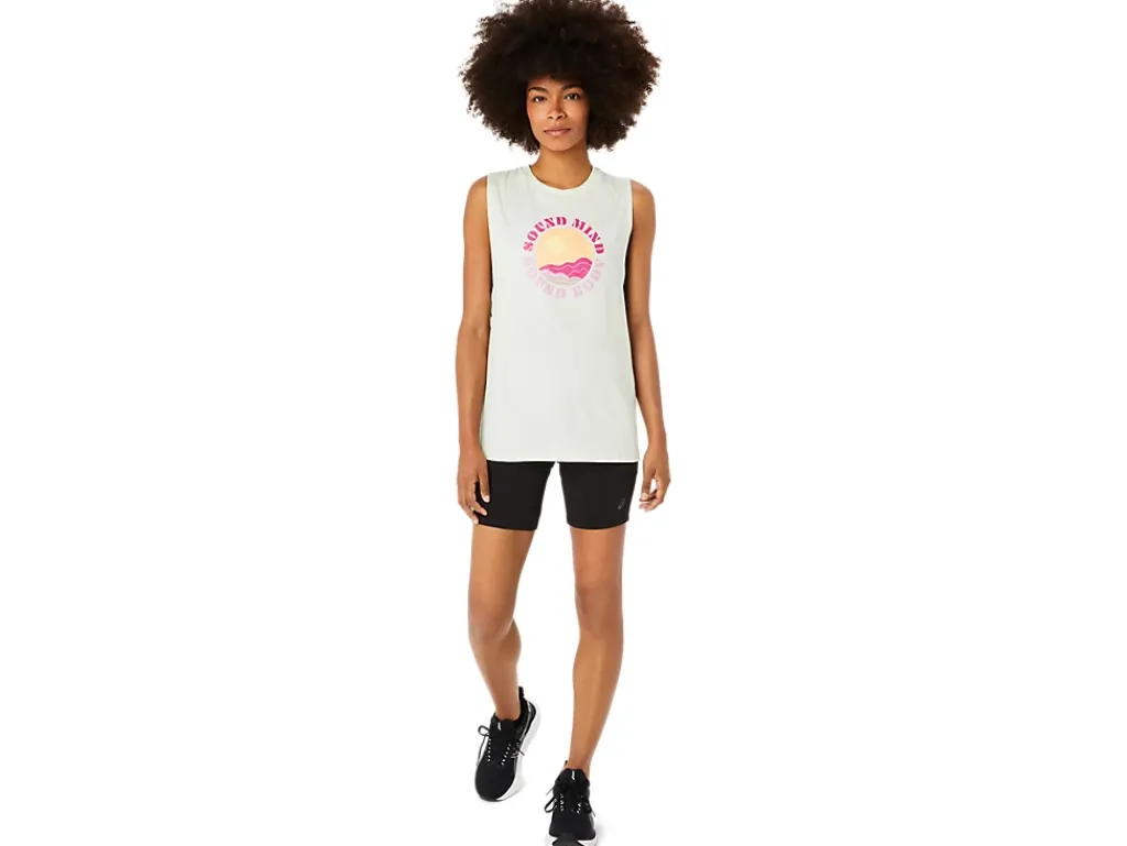 ASICS SUN IN THE SKY SLOGAN MUSCLE TEE-Women Extended Sizes|T-Shirts & Tops
