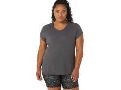 ASICS HEATHER VNECK TOP-Women Extended Sizes|T-Shirts & Tops