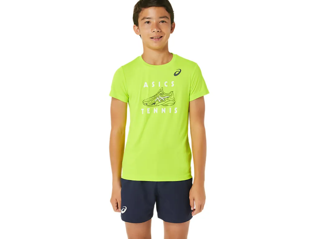 ASICS KIDS; TENNIS GRAPHIC SHORT SLEEVE TOP-Kids Tennis|Clothing