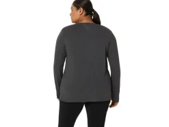 ASICS LONG SLEEVE HEATHER TOP-Women Extended Sizes|T-Shirts & Tops