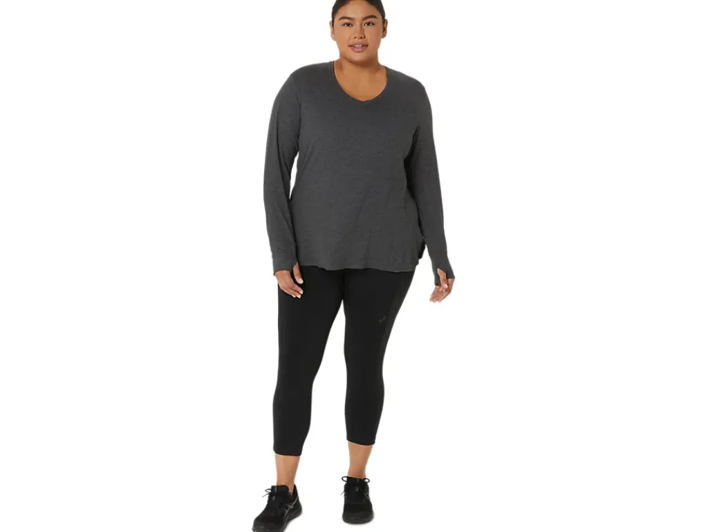 ASICS LONG SLEEVE HEATHER TOP-Women Extended Sizes|T-Shirts & Tops