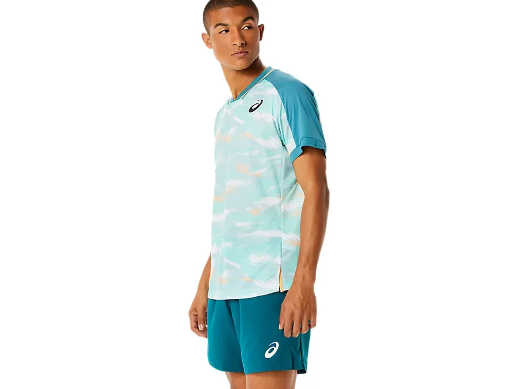 ASICS MEN MATCH GRAPHIC SHORT SLEEVE TOP-Men Pickleball|Tennis