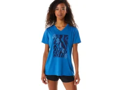 ASICS SHORT SLEEVE PRINT V-NECK-Women Extended Sizes|T-Shirts & Tops