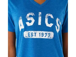 ASICS SHORT SLEEVE EST 1977 V-NECK TEE-Women T-Shirts & Tops