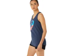 ASICS SPIRAL A STARS AND STRIPES SHORT SLEEVE-Women Extended Sizes|T-Shirts & Tops