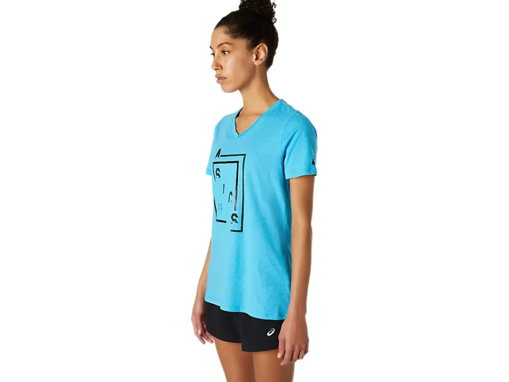 ASICS XG SHORT SLEEVE V-NECK-Women T-Shirts & Tops